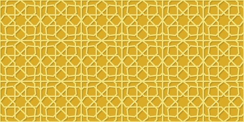 Islamic gold ornament vector seamless pattern