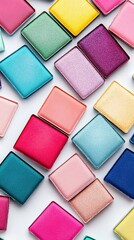 Colorful diamond shaped eyeshadow makeup palette.