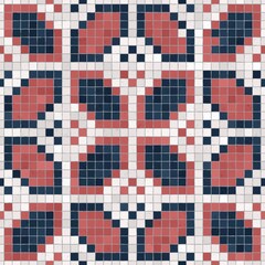 Fototapeta premium Mosaic tiles background, seamless vector pattern