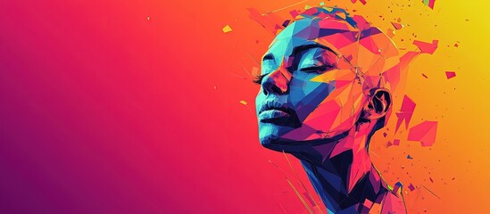 Obraz premium Colorful geometric portrait of a woman.