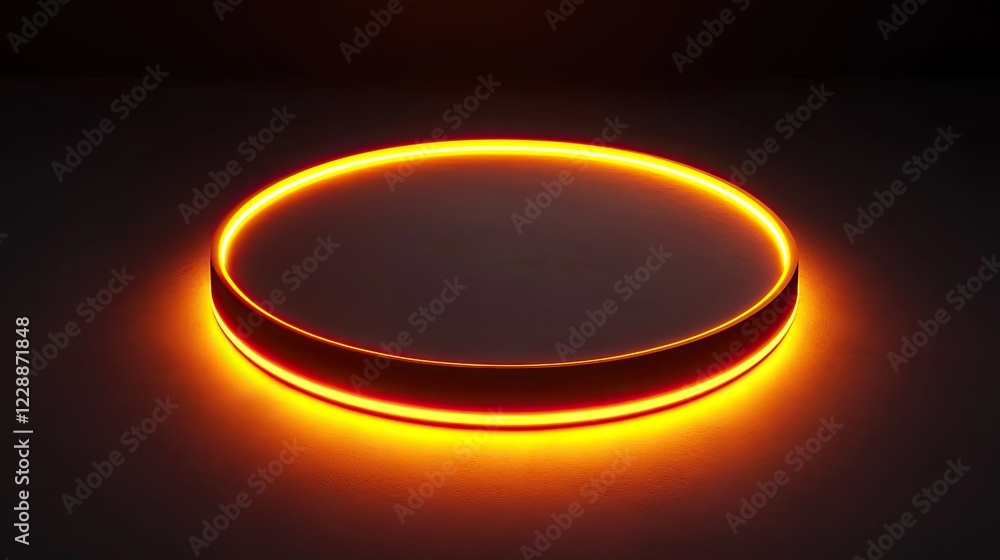 Poster a glowing light source creating a halo effect on a smooth surface, evoking warmth and protection. mi
