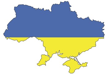 Ukraine, flag, outline, Europe