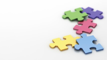 Fototapeta premium Colorful pieces of a puzzle