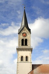 Tuttlingen - the historical clock-tower from the church saint peter an paul - Baden Wuerttemberg, Germany, Europe., Europe