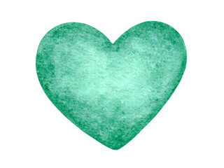 Fototapeta premium watercolor texture green heart illustration
