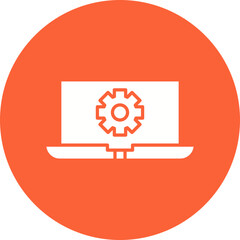 Laptop Settings icon single vector illustration