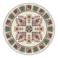 Traditional Bulgarian embroidery design element over white background