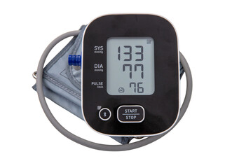 Digital Blood Pressure Monitor isolated on white, transparent