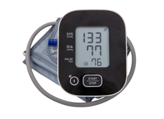Digital Blood Pressure Monitor isolated on white, transparent