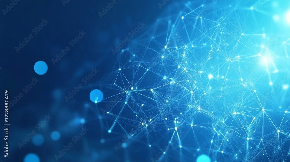 Aufkleber abstract blue geometric shapes with futuristic digital elements, dynamic technology background repre