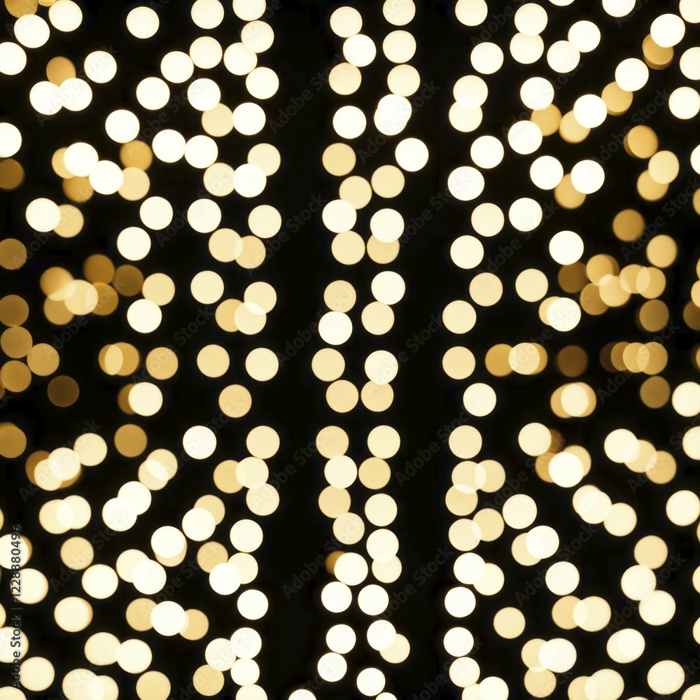Poster abstract golden bokeh lights on a dark background creating a festive and glowing atmosphere, ai gene