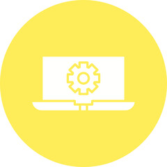 Laptop Settings icon single vector illustration