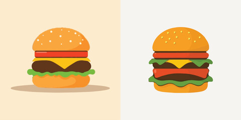 A tasty hamburger, a classic fast food meal, features a beef patty, cheese, lettuce, and tomato between a sesame seed bun