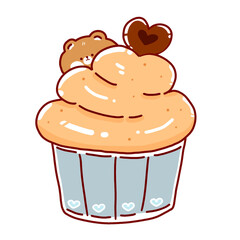Sweet cute bear cupcake dessert