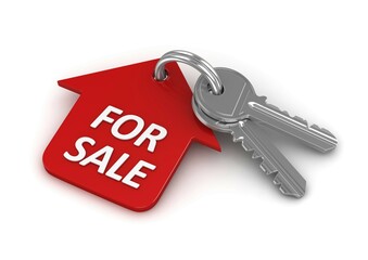 Key Chain For Sale, This is a 3d Rendered Computer Generated Image. Isolated on White