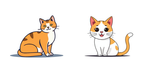 Cat flat clipart vector illustration animal, pet, kitten, cartoon, kitty, vector, love, c cats, silhouette, outline,