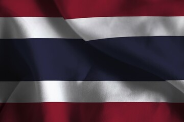 A ruffled fabric flag of Thailand