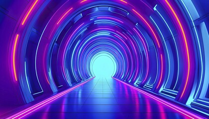 Obraz premium 3d rendering of architecture visualization of a futuristic passageway, AI generated