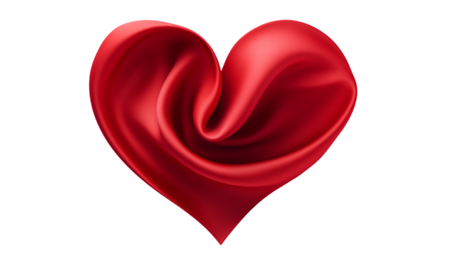 Romantic Red Satin Heart Shape for Valentines Day Love and Passion Designs