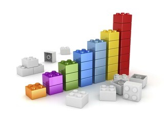 Obraz premium Chart made colorful toys, This is a computer generated and 3d rendered picture
