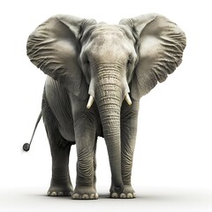 Fototapeta premium African elephant, also African steppe elephant or African bush elephant (Loxodonta africana), in front of white background, AI generated