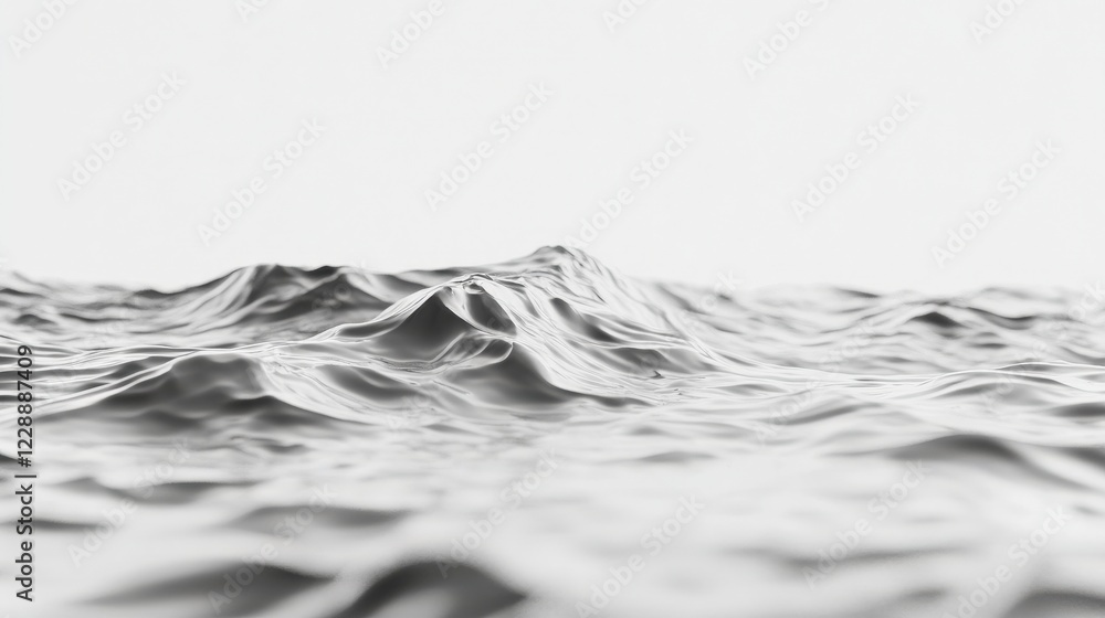 Poster abstract depiction of calm ocean waves under soft light, creating a serene atmosphere