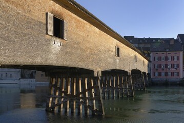Wodden bridge on the border from Germany-Switzerland - Baden-Wuerttemberg, Germany, Europe
