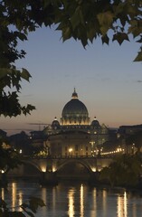 Obraz premium St. Peter's Basilica at dusk, Vatican City, Rome, Italy, Europe