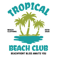Tropical Beach Club - Ready to Use Graphic Design Illustration