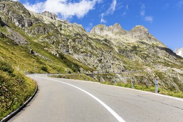 Fototapeta premium Mountain pass road Sustenpass, Meiental, Canton of Uri, Switzerland, Europe