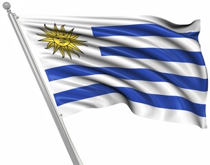 Fototapeta premium Flag of Uruguay, This is a computer generated and 3d rendered image