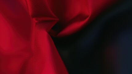 Red Fabric Draped and Folded Abstract