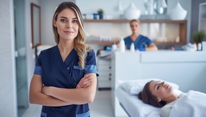 Fototapeta premium Our medical clinic provides highquality healthcare services with professional doctors and skilled nurses in a modern facility. Services include consultations, surgeries, and treatments