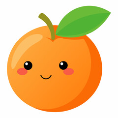  Cute cartoon Peach vector on white background.