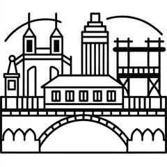 Obraz premium silhouette of a bridge