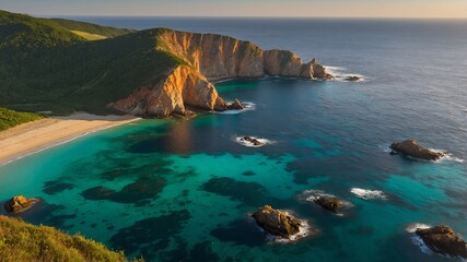 Vibrant Summer Landscapes Sunlit Coastlines