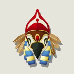 Egyptian god Anubis mask, vector icon