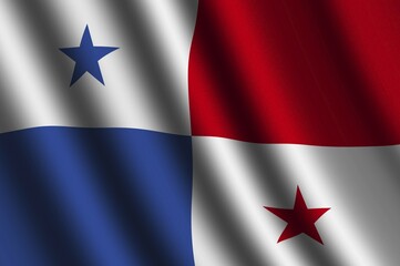 The Panama flag flying in the wind