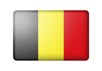 The Belgian flag. Rectangular matte icon. Isolated on white background