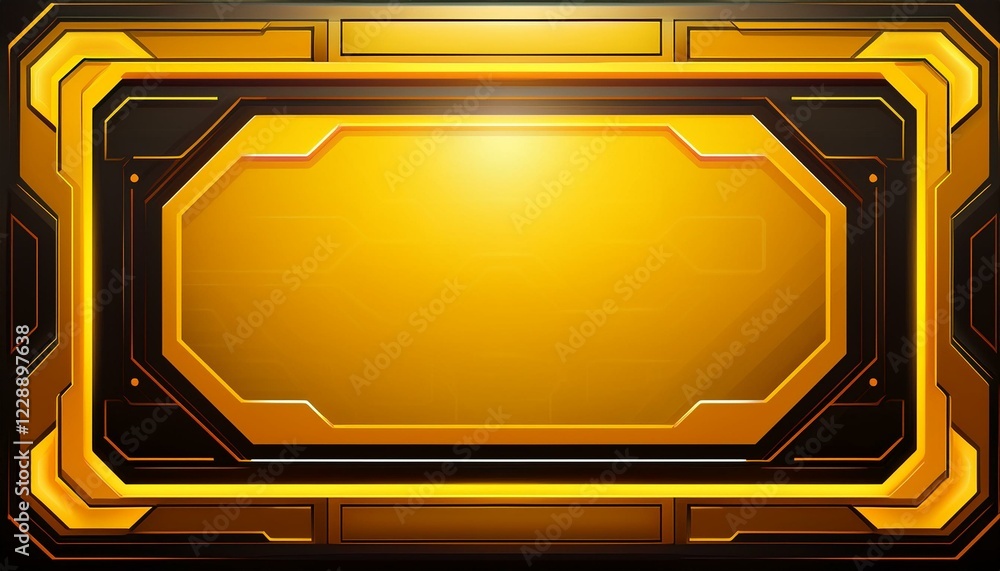 Poster abstract gold and black tech background with space for your text