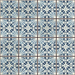 Vintage ceramic tiles vector pattern