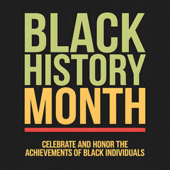Obraz premium Black History Month Poster Banner Icon Social Media