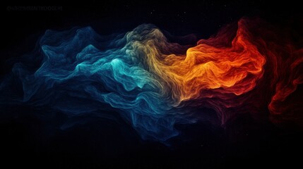 Abstract Cosmic Nebula in Vivid Hues