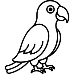 A parrot doing an eye roll line art vector illustration 
