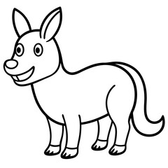 funny animal line art vector illustration