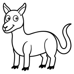 funny animal line art vector illustration