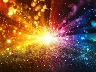Obraz premium Vibrant Colorful Sparkle Effect with Bokeh