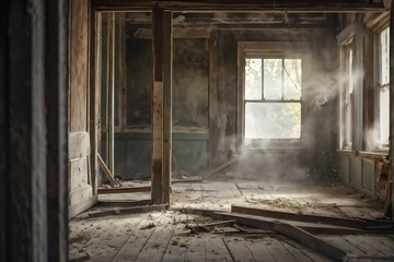 Fototapeta premium Interior of a house under renovation, AI generated