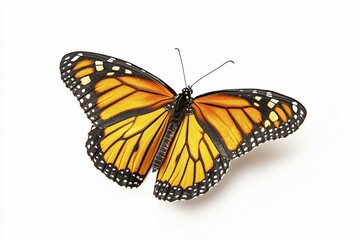 Fototapeta premium Monarch Butterfly on white background. Generative Ai, AI generated