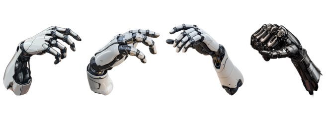 robot hand isolated on transparent background